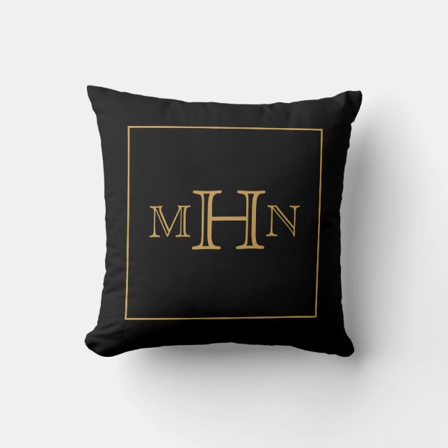 Gothic Glam | DEKORATIV KUDDE | Monogram | Svart (Framsida)