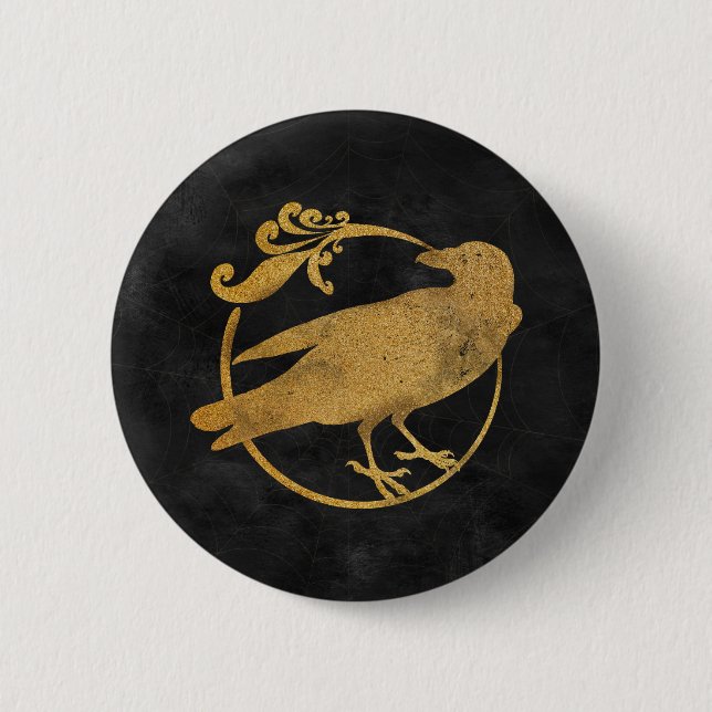 Gothic Glam | Knapp | Raven | Svart (Framsida)