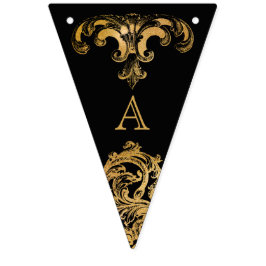 Gothic Glam | Monogram Bunting Flaggor | Svart