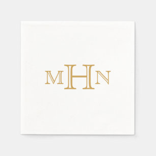 Gothic Glam Pappra blöjor Guld Monogram Pappersservett