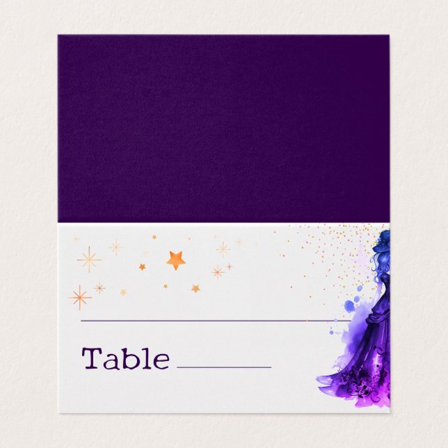 Gothic Glam Quince glitter purple Place Cards Kort (Utsida ovikt)