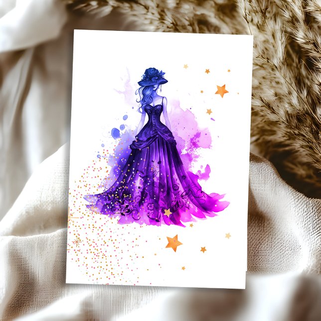Gothic Glam Quince lila OSA kort (Skapare uppladdad)
