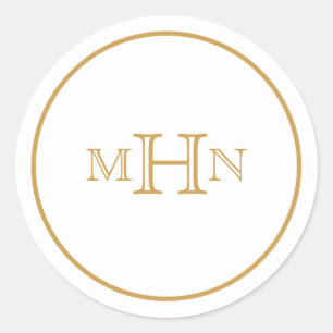 Gothic Glam   Stickers   Monogram   Vit Runt Klistermärke