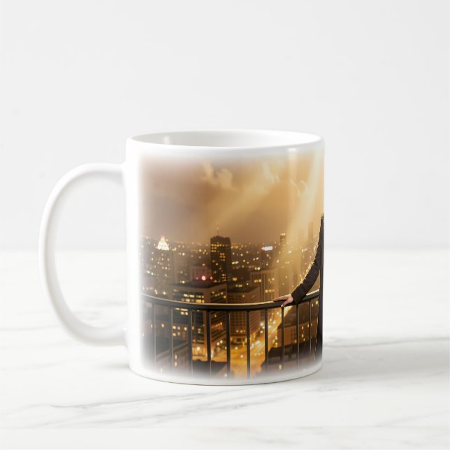 Gothic Glam Takdrottning Stadsljus Mugg (Vänster)