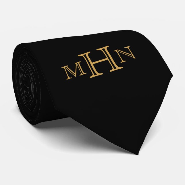 Gothic Glam | Tips | Svarta utan Guld Monogram Slips (Rullad)