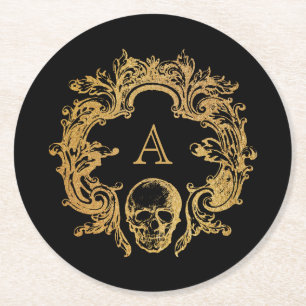 Gothic Glam UNDERLÄGG Svart Papper Rund
