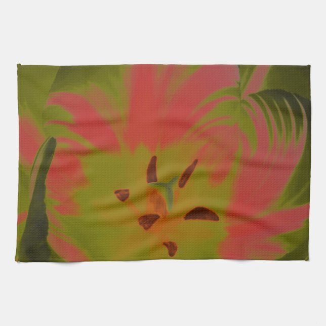 Gothic Gloomy Red Tulip Kitchen Towel Kökshandduk (Horisontell)