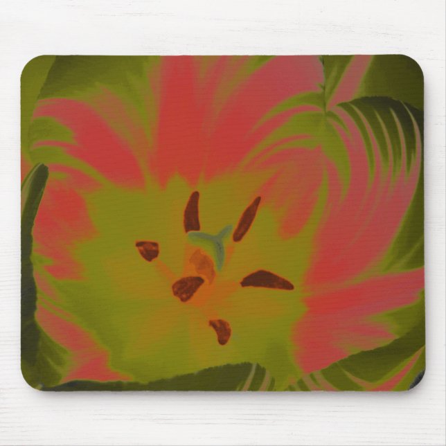 Gothic Gloomy Red Tulip Mousepad Musmatta (Framsidan)
