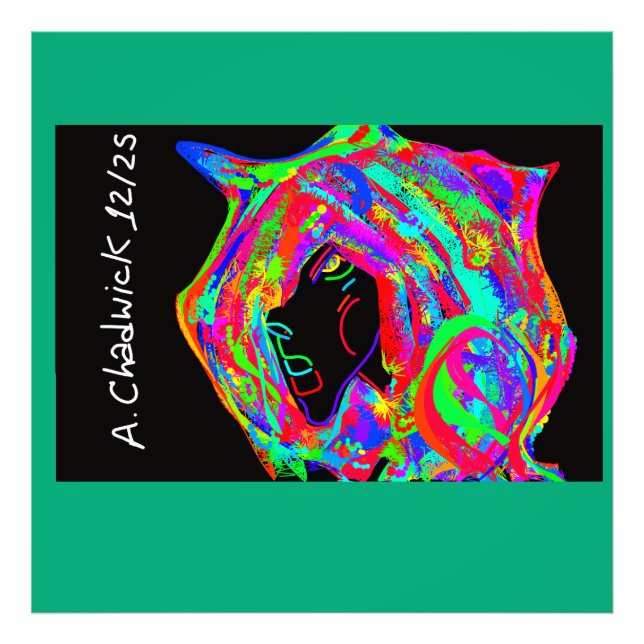 Gothic Goddess with Horned Headdress Fototryck (Framsidan)