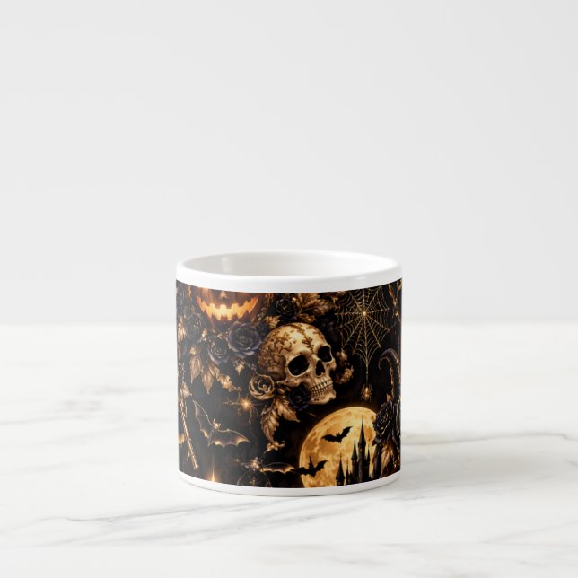 Gothic Gold Halloween Espresso Mugg Espressomugg (Framsidan)