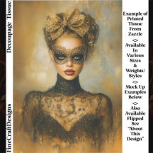 Gothic Gold Masquerade Woman, Mask ER2L Decoupage