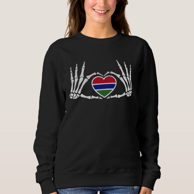 Gothic Goth Skeleton Gambia Gambian Halloween Cost T Shirt (Framsida)