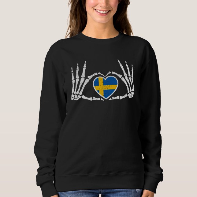 Gothic Goth Skeleton Sweden Swedish Halloween Cost T Shirt (Framsida)
