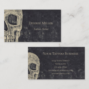 Gothic Grått Beige Tattoo Artist Visitkort