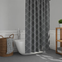 Gothic Grått Black Damask Pattern