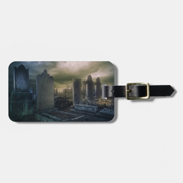 Gothic Graveyard Luggage Tag Bagagebricka (Horisontell Framsida)
