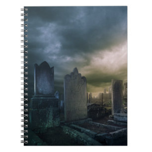 Gothic Graveyard Note Bok Anteckningsbok Med Spiral