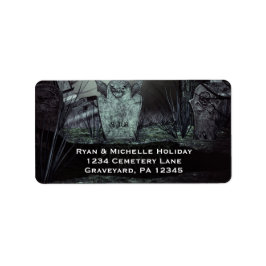 Gothic Graveyard RIP Gravestones Cemetery Adress Adressetikett