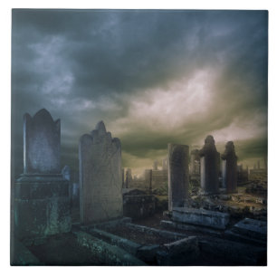 Gothic Graveyard Visning Tile Kakelplatta