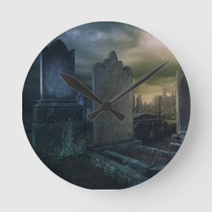 Gothic Graveyard Wall Clock Rund Klocka