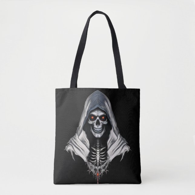 Gothic Grim Reaper Shoulder Tote Bag Tygkasse (Framsida)