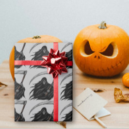 Gothic Grim Reaper with Scythe (Grått) Presentpapper