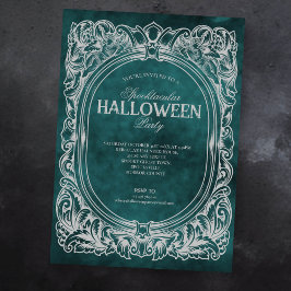 Gothic Grönt Grått Halloween fest-inbjudan Inbjudningar