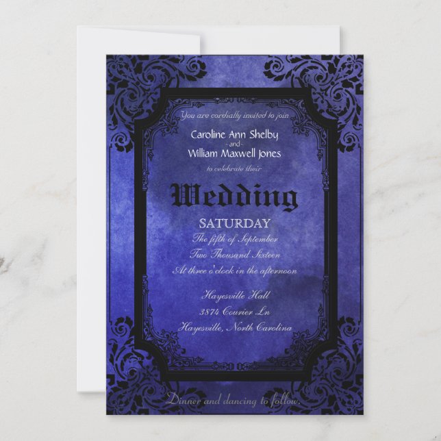 Gothic Grunge Filigree Wedding-inbjudan Inbjudningar (Framsida)