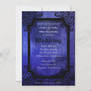 Gothic Grunge Filigree Wedding-inbjudan Inbjudningar