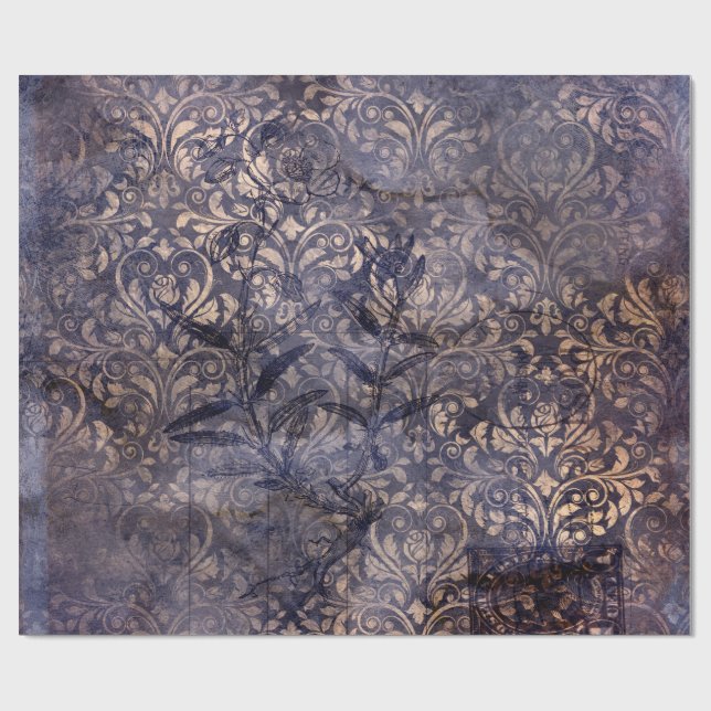 Gothic Grunge Indigo  Presentpapper (Platt)
