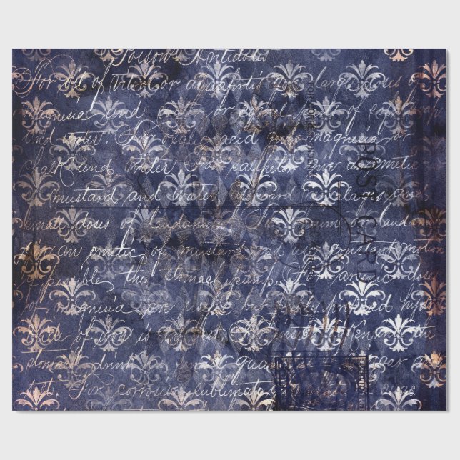 Gothic Grunge Indigo  Presentpapper (Platt)