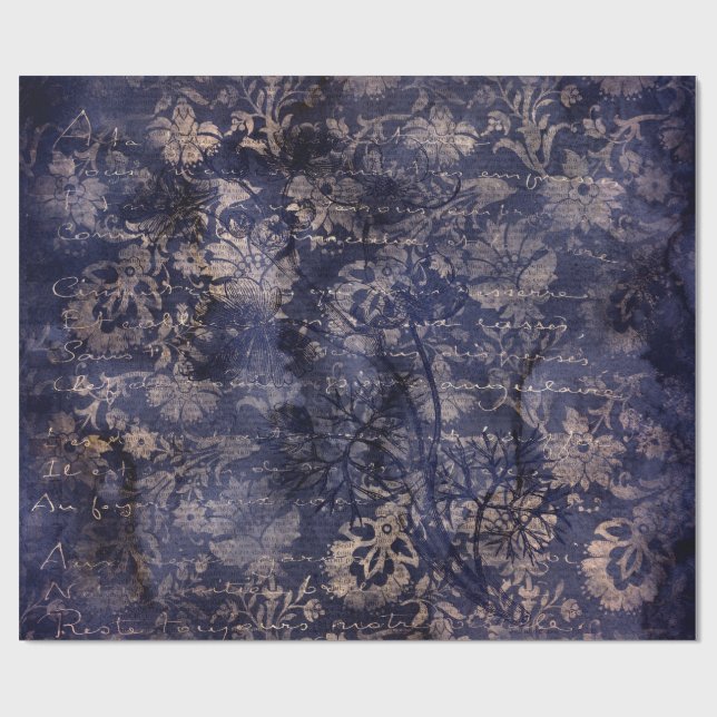Gothic Grunge Indigo  Presentpapper (Platt)