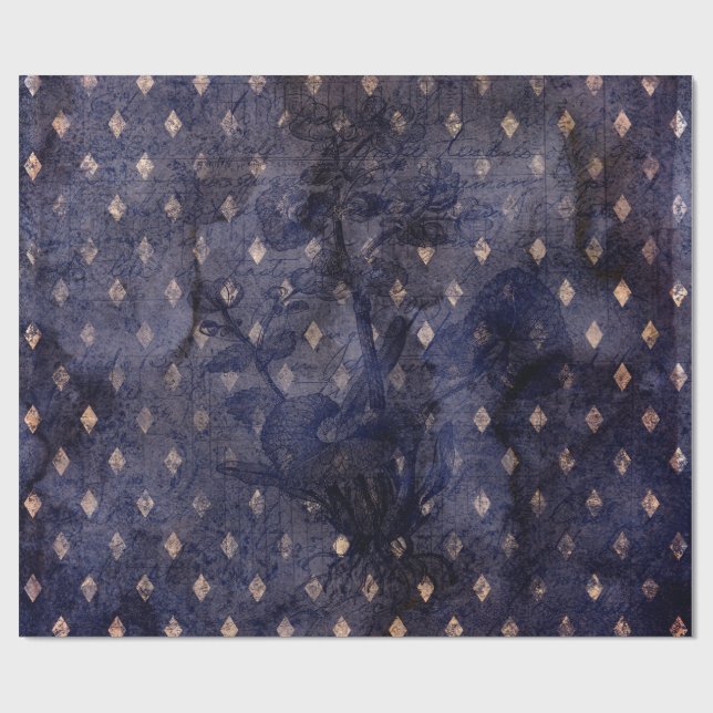 Gothic Grunge Indigo  Presentpapper (Platt)