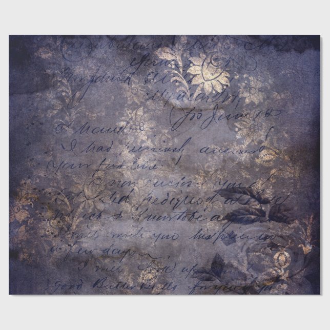 Gothic Grunge Indigo  Presentpapper (Platt)