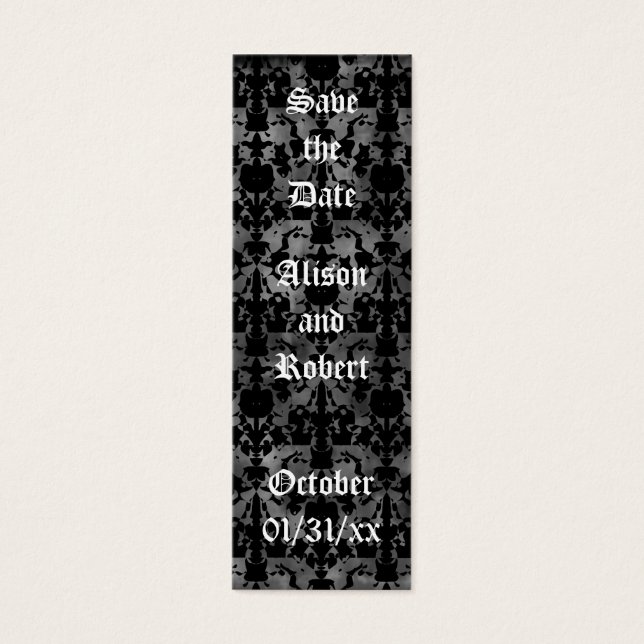 Gothic grunge spara datumet mini bok-markörer litet visitkort (Framsidan)
