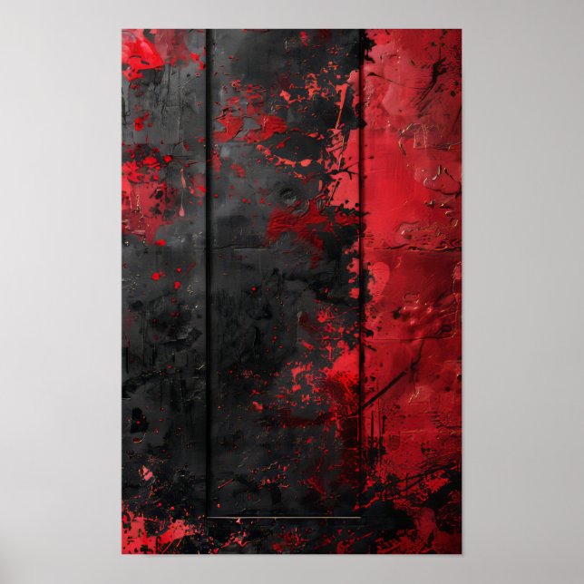 Gothic Grunge Vanta Black & Red Poster (Framsidan)