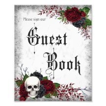 Gothic Guestbook-tecken med Skull och Ro