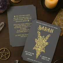 Gothic Guld Bachelorette Tarot Party-inbjudan
