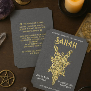 Gothic Guld Bachelorette Tarot Party-inbjudan Inbjudningar