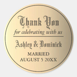 Gothic Guld Tack Wedding Favor Runt Klistermärke