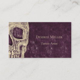 Gothic Halal Skull Lila Beige Tattoo Artist Visitkort