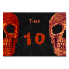 Gothic Halal Skull Orange Black Halloween Bröllop Bordsnummer
