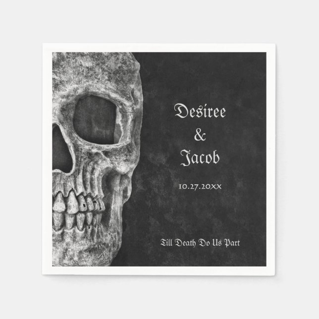 Gothic Halfal Coola Black and White Grunge Pappersservett (Framsidan)