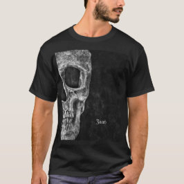 Gothic Halfal Skull Black and White Coola Grunge T Shirt