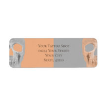 Gothic Halfskull Ansikte Tan Grått Tatto Shop