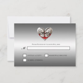 Gothic Halloween Alternative Wedding RSVP Card OSA Kort