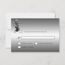 Gothic Halloween Alternative Wedding RSVP Card OSA Kort