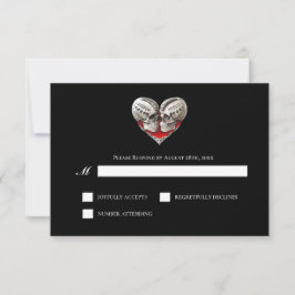 Gothic Halloween Alternative Wedding RSVP Card OSA Kort