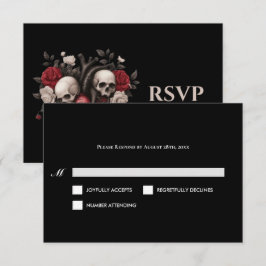 Gothic Halloween Alternative Wedding RSVP Card OSA Kort
