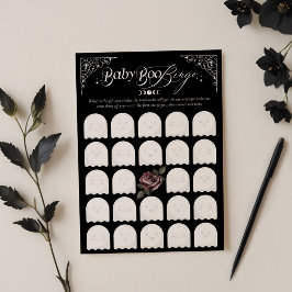 Gothic Halloween Baby Boo Bingo Shower-spelkort Inbjudningar